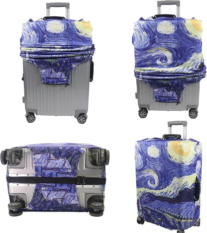 MosaiRudo Thicker Luggage Cover Elastic Suitcase Cover Protector Fits 18-32 Inch Suitcase Travel Accessories (Starry Sky, M)