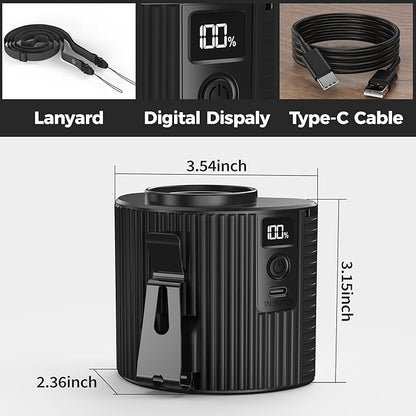 KITWLEMEN Portable Waist Fan - Personal Clip on Belt Fan, 5 Speeds 20H Cooling, Rechargeable Battery Operated, Wearable with Lanyard for Camping, Travel, Jobsite (Black)