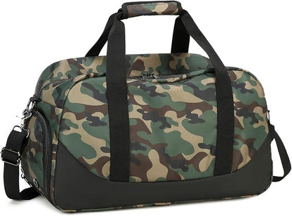 Octsky Boys Overnight Bag Weekender Bag Sports Gym Travel Duffel Bag with Shoe Compartment, Camo Green