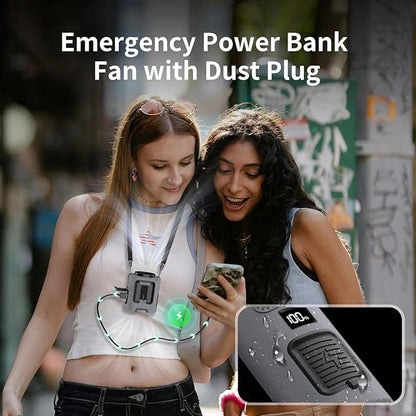 Socool Portable Waist Fan 5000mAh Rechargeable Mini Clip On Personal Fans with 13000RPM & 4 Adjustable Speeds, 25H Cooling Wearable Shirt Belt Hanging Neck Fan for Outdoor Working Jobsite