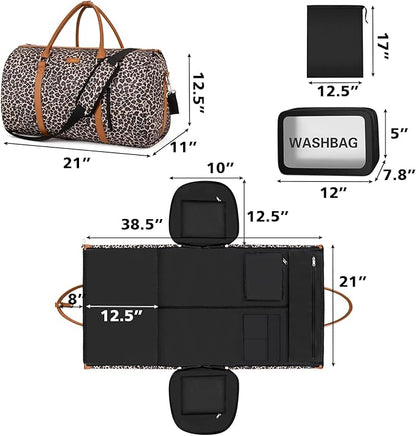 Garment Bag for Travel Convertible Carry On Garment Bag Large Travel Duffel Bags for Women 2 in 1 Hanging Suitcase Suit Travel Bags for Women & Men 3pcs Set