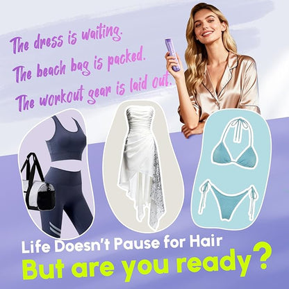 Bikini Trimmer for Women Dual Head – IPX7 Waterproof & Painless Electric Razor for Pubic Hair, Face, Legs, Underarms – Portable Cordless Shaver with Fast Charging, Teen Girl Gifts Trendy Stuff, Purple