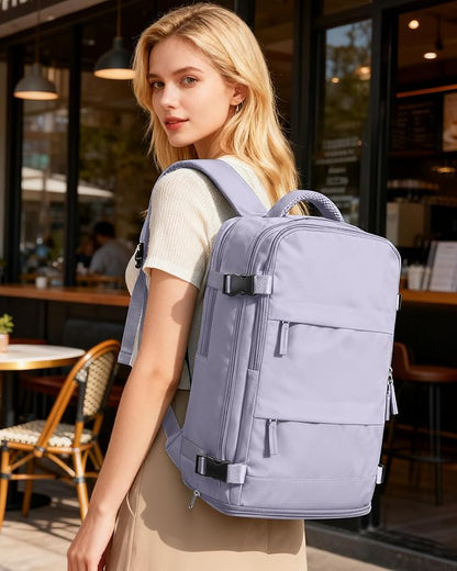 Large Carry On Backpack Flight Approved Personal Item Travel Backpack For Women Airline Approved Waterproof Sports Luggage Backpack Casual Daypack Small Hiking Backpack Purple Backpack