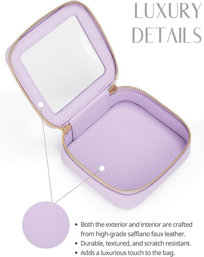 Popvibe Clear Makeup Bag Travel Cosmetic Case Transparent Toiletry Bag with Zipper, Portable Make Up Organizer Traveling Compact Car Bag for Essentials