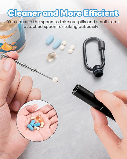 Large Weekly Pill Organizer,TISUR Titanium Keychain Pill Holder Travel Box Case Multitool EDC Every Day Carry for Men (Black Aluminium Keychain Holder)