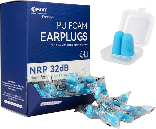 200Pairs Foam Earplugs, 32dB Disposable Noise Reduction Ear Plugs, Hearing Protection Bulk Ear Plugs for Shooting Range, Work, Travel,Concert