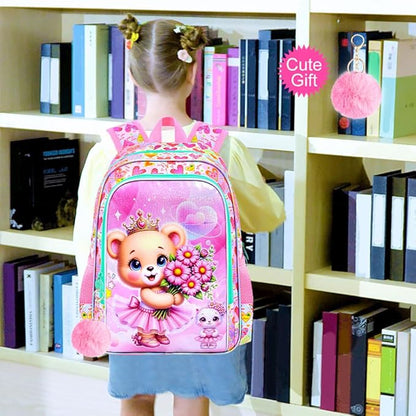 WZLVO 3PCS Kids Backpack for Girls, Unicorn Dinosaur Animal Prechool Elementary Kindergarten School Bookbag with Lunch Box