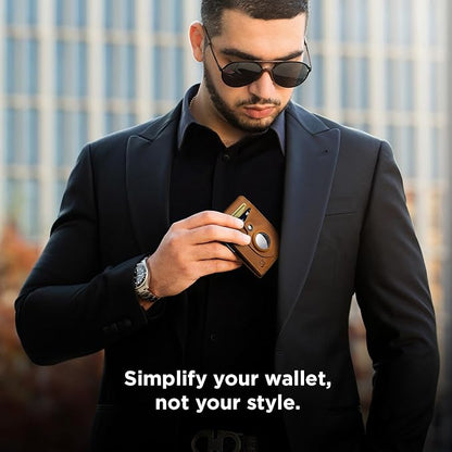 SERMAN BRANDS Money Clip Wallet - Mens Wallets slim Front Pocket RFID Blocking Card Holder Minimalist Mini Bifold