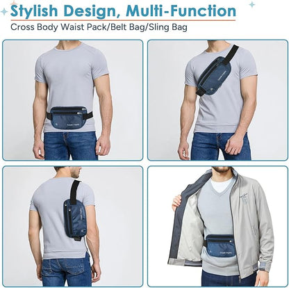 travel inspira Travel Money Belt with Slim Anti-Theft RFID Blocking Passport Holder for Travel Concealed under Clothes for Ultimate Protection of Credit Cards, Cash, Passport & Documents, Navy Blue