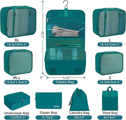 BAGAIL 6 Set/8 Set/10 Set Packing Cubes Various Sizes Packing Organizer for Travel Accessories Luggage Carry On Suitcase