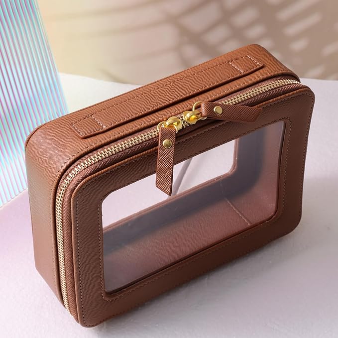 SANHECUN Toiletry bag waterproof cosmetic organizer with handle lagre opening for travelling