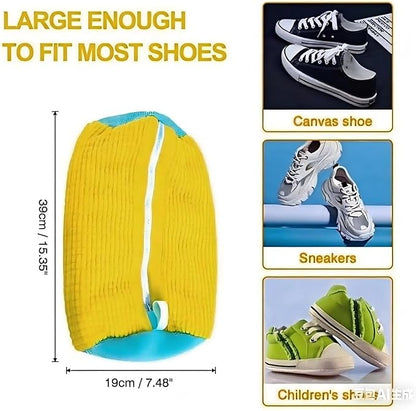 Shoe Cleaning Bag, Sneaker Cleaning Bag, Machine Washable, Reusable Shoe Cleaning Bag for Washing and Drying Sneakers (2-Piece Set) (Gray)