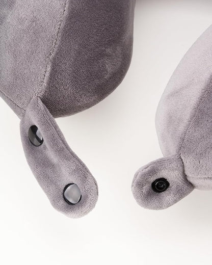 Brookstone Neck Travel Pillow - Lightweight Contoured Memory Foam Stuffable Travel Neck Pillow for Sleeping, Car, & Airplane, Size One Size, Dark Grey