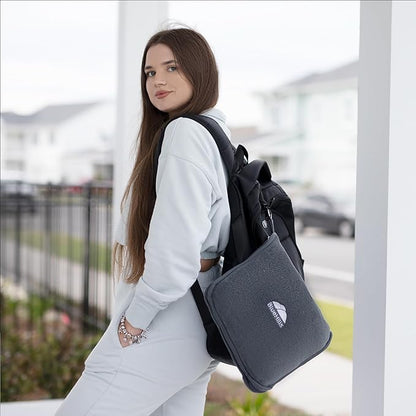 BlueHills 2-Pack Premium Soft Travel Blanket Pillow Airplane Blanket in Soft Bag Pillowcase with Hand Luggage Belt and Backpack Clip, Compact Pack Large Blankets for Any Travel (Grey Gray T013)