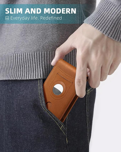 Zitahli Men's Wallets Airtag Holder Slim Rfid Leather with Gift Box