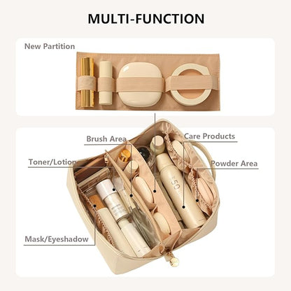 Travel Makeup Bag Toiletry Bag for Women Large Cosmetic Travel Bag Makeup Storage Box Skincare Organizer Vanity Organizer Bag Multi-Function Makeup Organizer with Compartments Travel essentials