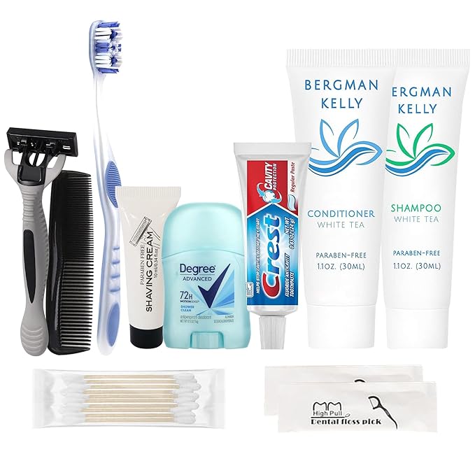 Trektote Travel Toiletry Kit Bundle For Men And Women – 15 Piece Set of Travel Size Toiletries, TSA Compliant, Travel Essentials, Includes Shampoo And Conditioner, Body Wash, Toiletry Bag & More