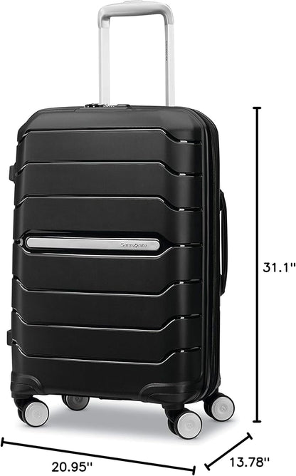 Samsonite Freeform Large Checked Luggage with Dual 360° Spinner Wheels - TSA Lock, Airline-Approved - Lightweight Durable Polypropylene Expandable Hardshell - Black