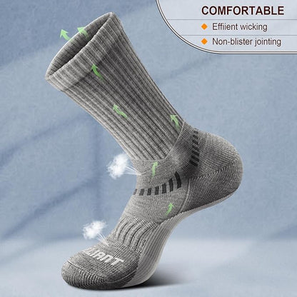 BULLIANT Compression Socks for Men 6Pairs, Athletic Crew Socks Cushioned For Men Sports Running-Arch Support