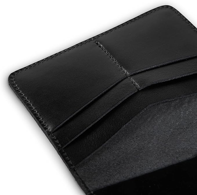 PEGAI Standard Full Grain Crazy Horse Leather Passport Holder | Custom Travel Passport Cover & Organizer | Handcrafted Leather Passport Wallet for Men and Women | Pike (Dexios Black)