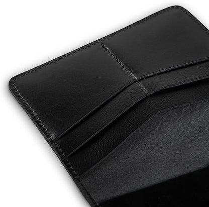 PEGAI Standard Full Grain Crazy Horse Leather Passport Holder | Custom Travel Passport Cover & Organizer | Handcrafted Leather Passport Wallet for Men and Women | Pike (Dexios Black)