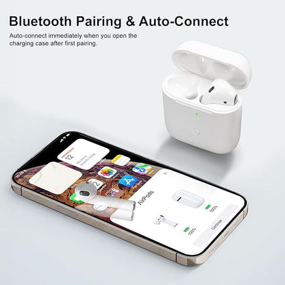Wireless Charging Case Compatible with AirPod 2 1, Air Pod Charger Case Replacement with Bluetooth Pairing Sync Button, No Earbuds,White