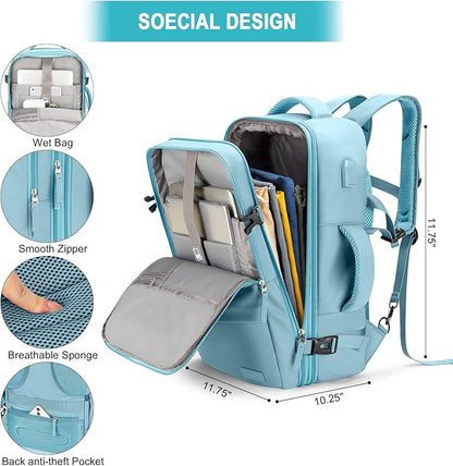 Carry On Backpack, 42L Flight Approved Travel Backpack for Men Women,Airline Approved Gym Backpack Waterproof Business Laptop Daypack Laptop Backpack,Casual Daypack for Business Weekend Hiking