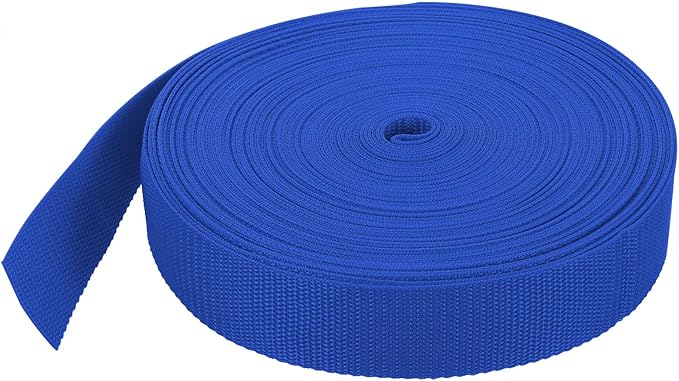 MECCANIXITY Lightweight Polypropylene Webbing Strap 1 1/2" 25 Yard Backpack Strapping Band Blue for Outdoor Luggage Cargo Straps