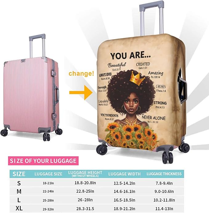 Suitcase Cover - luggage cover Protect Your Luggage with Style and Ease X-Large African American Black Girl