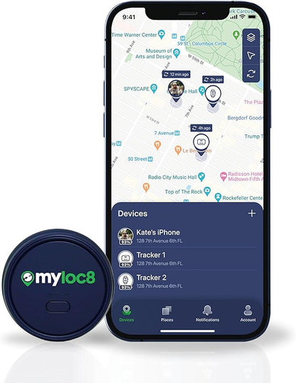 Highly Precise GPS Tracker for Keys, Backpack, Luggage & Kids – Built-in SIM, SOS Button - Smart Tag with Real-Time Tracking, Waterproof, iOS & Android Locator Device (Subscription Required)