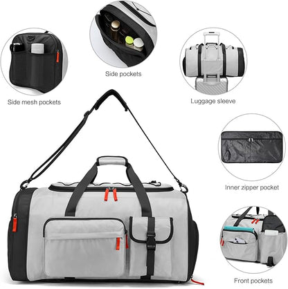 Lyweem Large Duffle Bag Backpack for Travel, 70L Heavy Duty Gym Duffel Bag with Shoes Compartment for Men & Women, Weekender Overnight Sports Backpack for Traveling