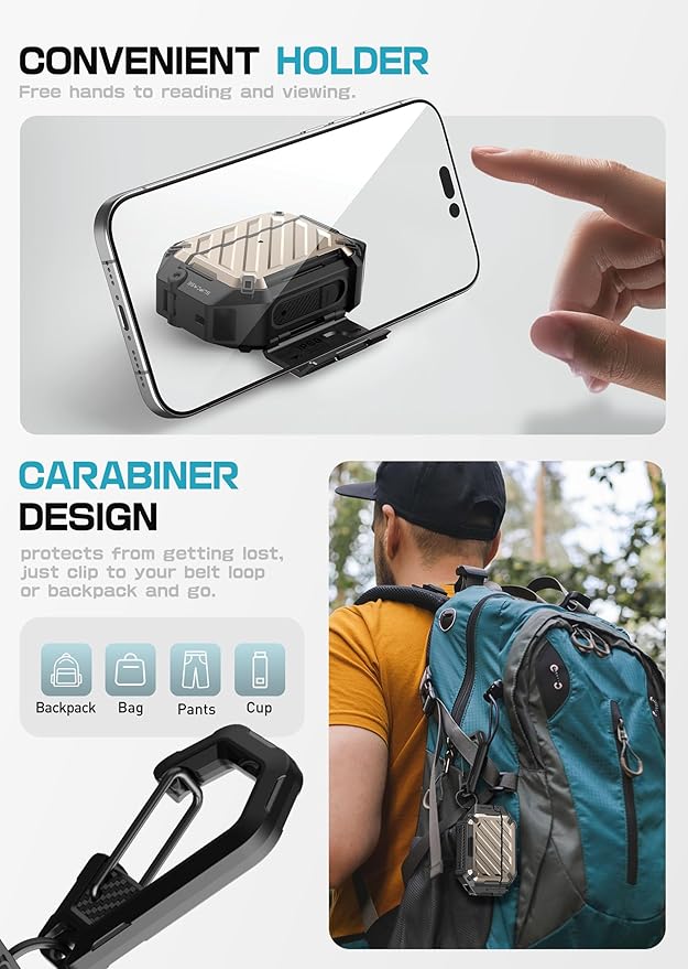 SUPCASE for AirPods Pro 3 Case with Lock & Carabiner, [IP68 Waterproof] [Military-Grade Protection] [Supports Wireless Charging] Anti-Scratch Hard Shell Cover for AirPods Pro 3rd Gen, Desert