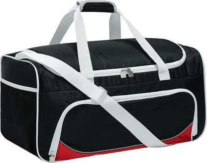 Mens Gym Bag 21 inch Large Overnight Weekender Duffle Bag for Travel Sport-White/Black