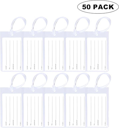 50 Pack Luggage Tags for Suitcases, Airplane Travel Essentials for Flying, International Travel Must Haves, and Luggage Accessories by Sodsay