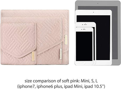 BAGSMART Travel Jewelry Organizer Roll Foldable Jewelry Case for Journey-Rings, Necklaces, Bracelets, Earrings, Soft Pink