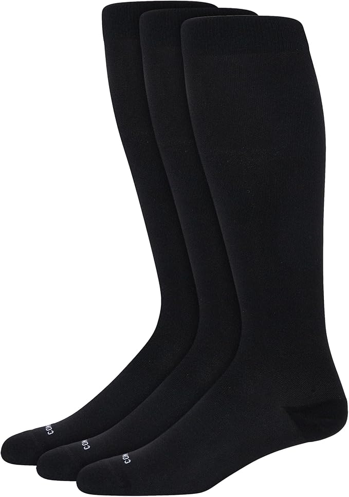 Comrad Nylon Knee High Socks - 15-20mmHg Graduated Compression Socks - Soft & Breathable Support Unisex Socks