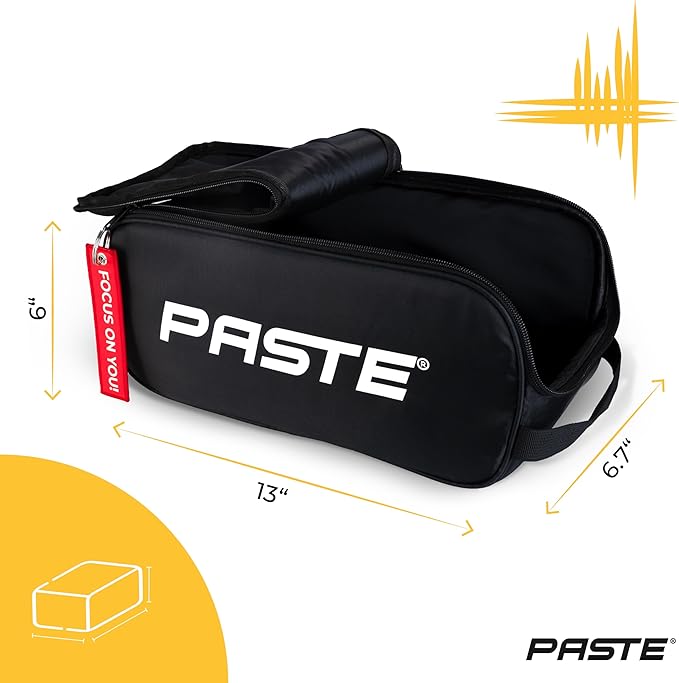 PASTE Shoe Bag Black - Waterproof Shoe Carrying Bag with Zipper for Men, Women - Ideal for Gym, Sneaker, Golf, Football, Soccer, Tennis, Bowling, Basketball, Dance Shoes - Organizer, Shoe Cover