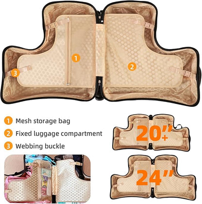 N-A Kids Ride On Suitcase with Wheels, Scooter Luggage for Toddlers Travel, Durable Children's Suitcase for Boys & Girls Ages 2-19 Years