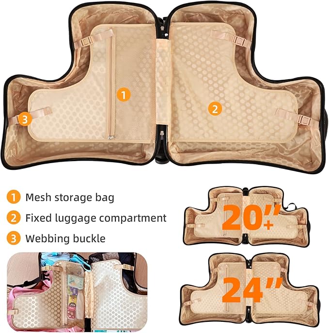 N-A Kids Ride On Suitcase with Wheels, Scooter Luggage for Toddlers Travel, Durable Children's Suitcase for Boys & Girls Ages 2-15 Years