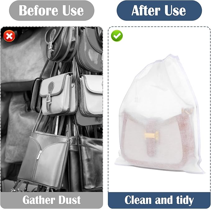 100 Pcs Dust Bags for Purses Storage Bags for Handbags Non Woven Fabric Handbags Storage, Shoe Travel Package for Packing, Home Closet Organizer Dust Cover (15.7x19.7in)