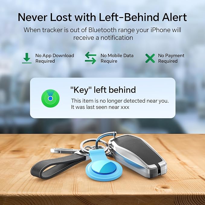 Tracker Tags-4 Pack [Apple MFi Certified] Air Pair with Apple Find My(iOS Only) Smart Bluetooth Key Tracking Tags Item Finders Waterproof Worldwide Located Devices for Pet Wallet Backpack Dogs Luggage