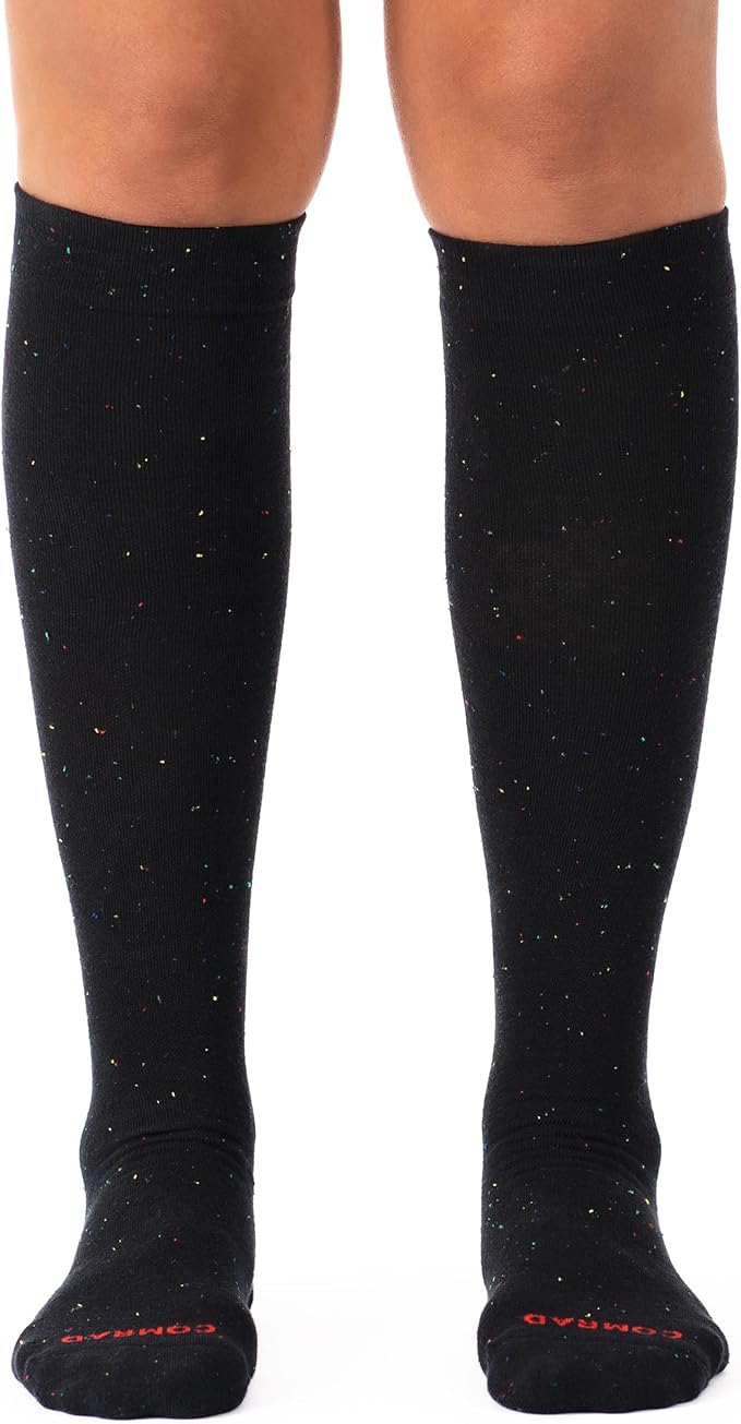 Comrad Recycled Cotton Knee High Socks - 15-20mmHg Graduated Compression Socks - Soft & Breathable Support Socks, Unisex