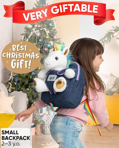 Naturally KIDS Unicorn Toys, 3 Year Old Girl Gifts, Birthday Gifts for 2 Year Old Girls, Toddler Unicorn Backpack