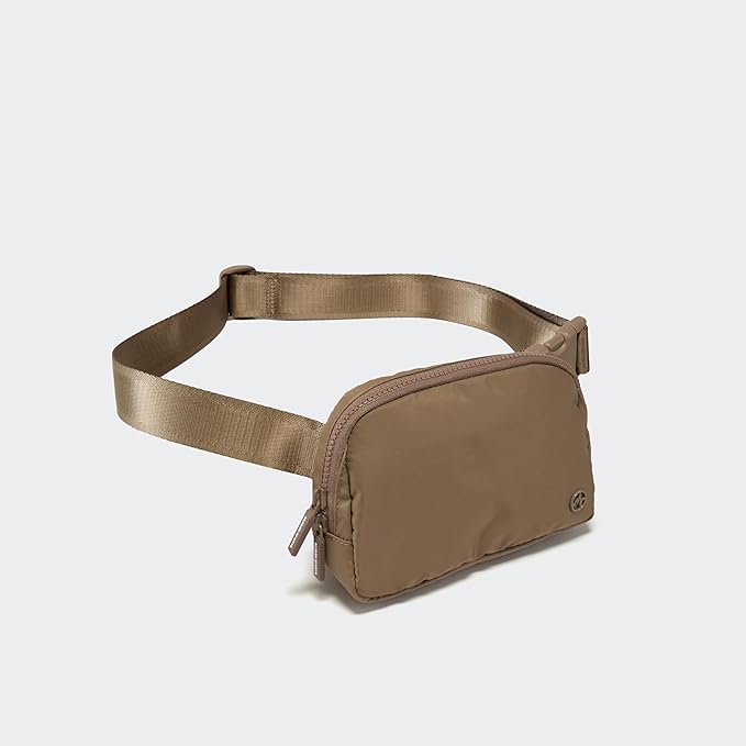 Pander Two Way Zipper Fanny Pack Nylon Everywhere Belt Bag for Women, Water Repellent Waist Packs, Crossbody Bags with Adjustable Strap (Gray Brown)