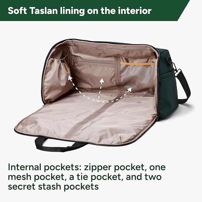 Halfday Convertible 2-in-1 Premium Garment Duffel Weekender Bag 45L | Wrinkle-Free Travel, Hanging Suit Compartment, Shoe Pockets, Trolley Sleeve. Balistic Nylon Carry-On, Palm