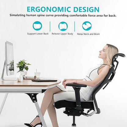 FLORICH Car Seat Cushion and Back Support for Office Chair Memory Foam Chair Cushions Pressure Relief Seat Pads with Gel Massage Point Lumbar Support (Grey)