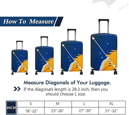 HYPER VENTURE Washable Luggage Cover - Fashion Suitcase Protector Fits 31-32 Inch Luggage (Lighthouse, XL)