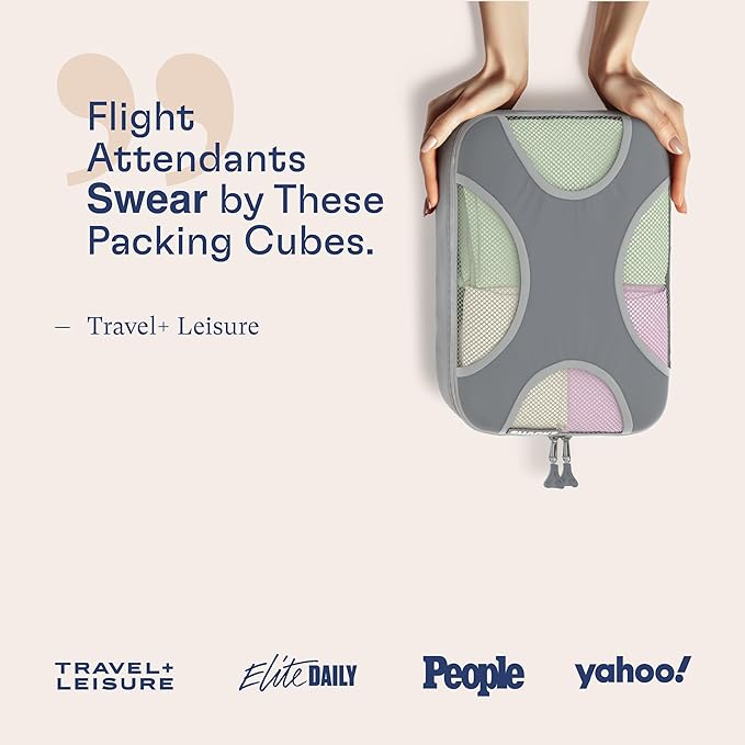 Shacke 6 Set Packing Cubes for Travel - Compression Packing Bags/Travel Organizer - Luggage Organizer Bags for Traveling - Travel Essentials for Women - Cruise Must Haves Packing List