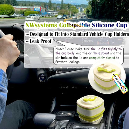 Collapsible Silicone Cup, Safe & Portable, for Hot & Cold Drinks, 18.6 oz (550 ml) - Travel, Camping, Office, and More – Limeade