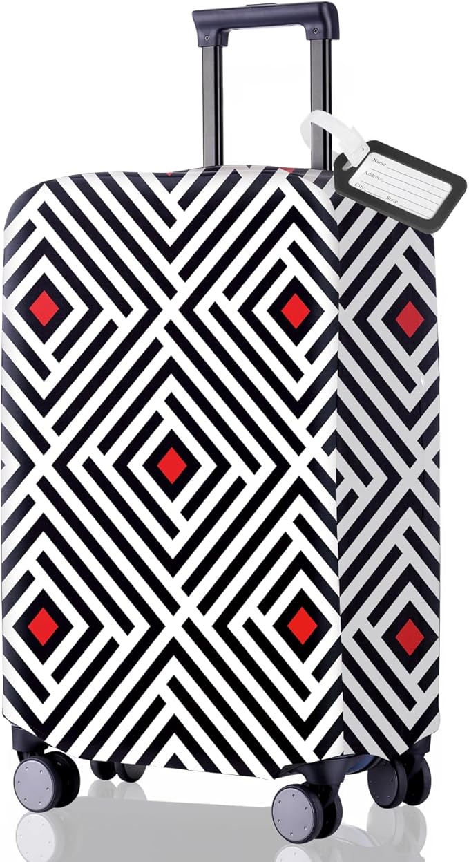 Travel Luggage Cover - Scratch-Resistant Fit 19-31 Inch Suitcase Protector, Not Included (F-S-006, M(24-25 inch))